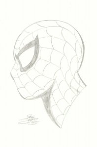 Spider-Man Side Portrait Pencil Sketch - Signed art by Dan Jurgens