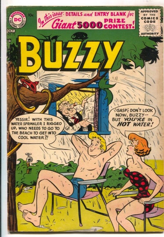 Buzzy #73 1956-DC-Swimsuit cover-Teen Humor-old newsstand splash panel- VG/FN