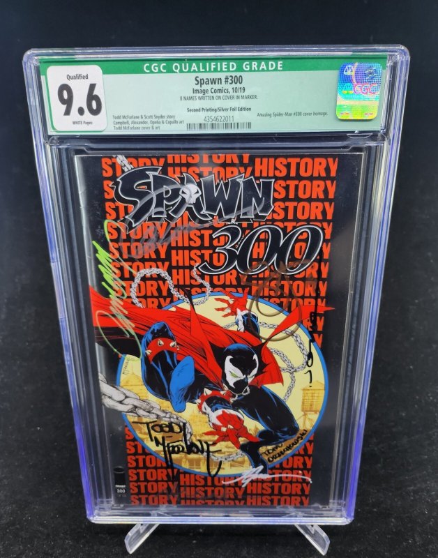 Spawn #300 - Signed 8x / 2nd Print Foil Variant (CGC Qual 9.6) 2019