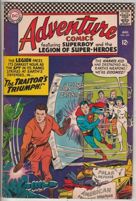 Adventure Comics #347 (Aug-67) VF+ High-Grade Legion of Super-Heroes, Superboy