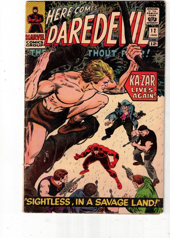 Daredevil #12 (1966) FN+ Mid-High-Grade Ka-Za Lives!  Utah CERT! Kirby Artwork!