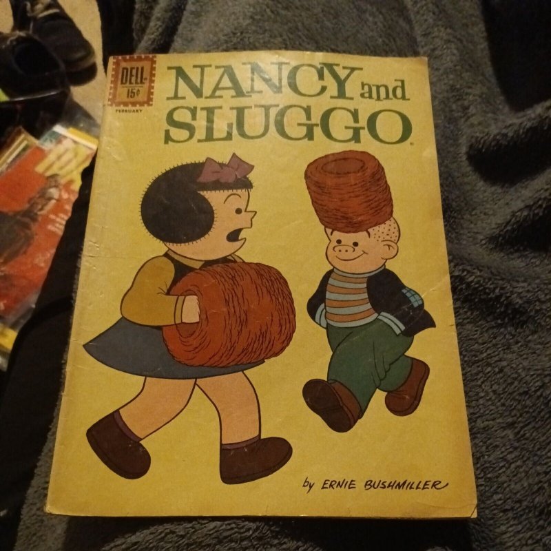 NANCY and SLUGGO 186 DELL COMICS 1962 HUMOR ERNIE BUSHMILLER EARLY PEANUTS STORY