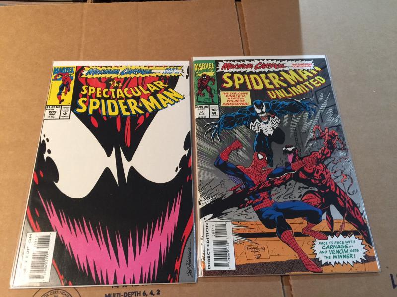 MAXIMUM CARNAGE Spider-Man COMPETE SET 14 Parts All NM copies