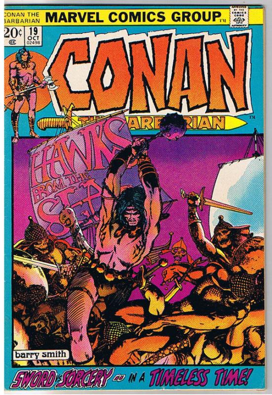 CONAN the BARBARIAN #19, VF, Robert E Howard, Barry Smith, Hawks,