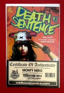 DEATH SENTENCE #1 SIGNED CERTIFICATE OF AUTHENTICITY NEAR MINT BUY TODAY 