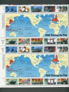 World War II US Postage Stamp Commemorative Sheet (SET 1990 - 1993