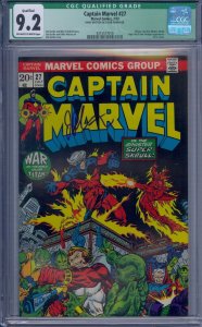 CAPTAIN MARVEL #27 CGC 9.2 SIGNED JIM STARLIN THANOS STARFOX AVENGERS