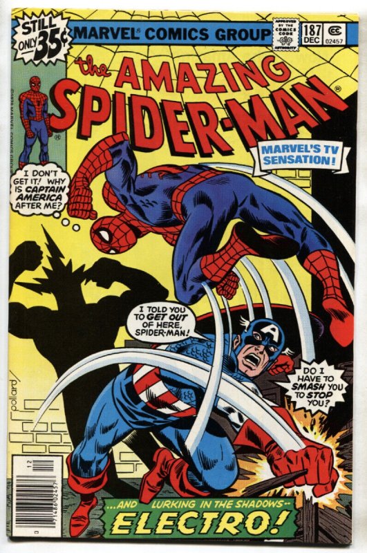 AMAZING SPIDER-MAN #187--comic book --1978--CAPTAIN AMERICA--YMARVEL