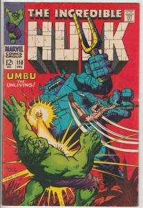 Incredible Hulk #110 (Dec-68) FN/VF Mid-High-Grade Hulk