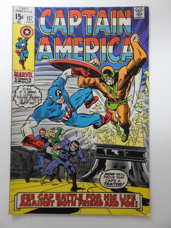 Captain America #127 (1970) Who Calls Me Traitor? Sharp Fine- Condition!