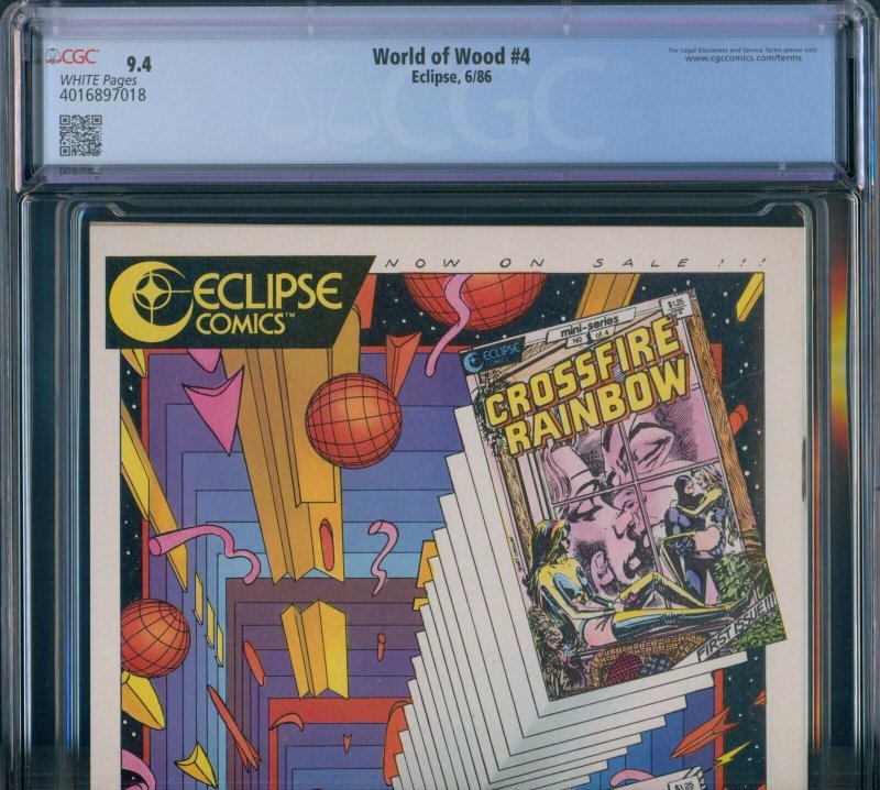 World of Wood #4 CGC 9.4 White Pages Wally Wood Fantasy Horror Eclipse 1986 Rare