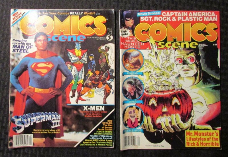 1983 COMICS SCENE Magazine LOT of 3 #10 11 Superman X-Men Hellraiser Batgirl
