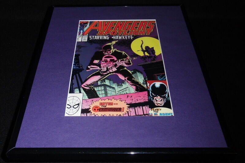 Avengers Spotlight #32 Hawkeye Marvel Framed 11x14 ORIGINAL Comic Book Cover  