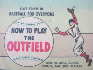 1961 Finer Points of Baseball For Everyone How to Play The Outfield Comic Book