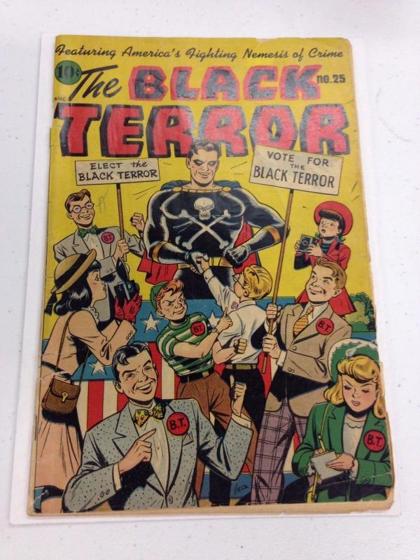 The Black Terror #25 Alex Schomburg cover (minor amateur restoration)