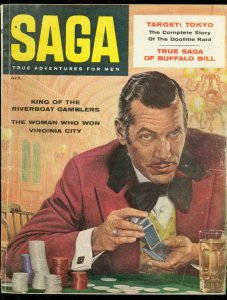 SAGA MAGAZINE OCT 1957-GAMBLING COVER-GERRY KEDRICK VG