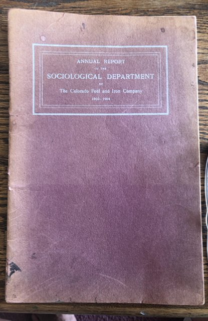 1903 annual report sociological DEPT, CO fuel&iron co. Very candid period pics