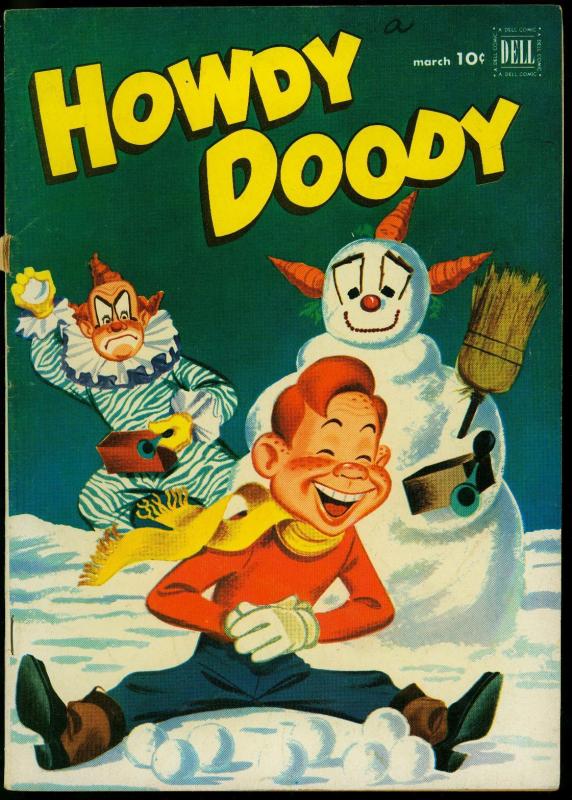 Howdy Doody Comics #15 1952- Dell Golden Age- Snowman / Clown cover FN