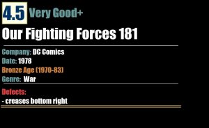 Our Fighting Forces 181 (1978) VG+ Bronze Age DC War Comics