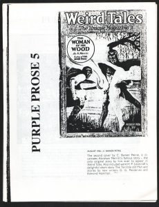 Purple Prose #5 1996-Chomko-Weird Tales-Article about collecting Weird Tales ...