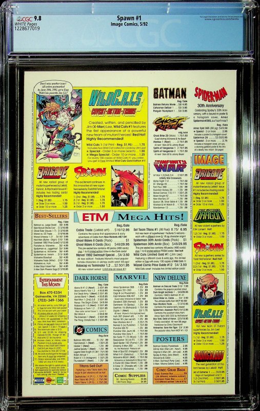 Spawn #1 (1992) - CGC 9.8 Cert #1228677019