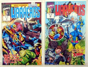 Warheads Lot 2 #7, 8 1992 Marvel UK Storm Wolverine Silver Surfer Cyclops Comics