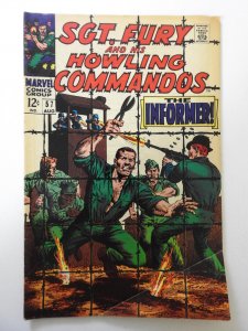 Sgt. Fury #57 (1968) VG Condition centerfold detached bottom staple