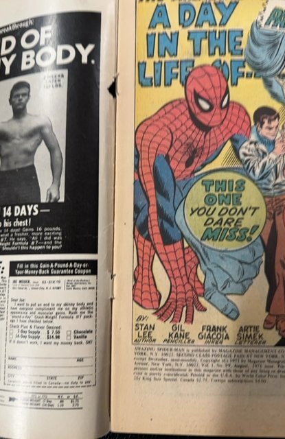 The Amazing Spider-Man #99 (1971)panic at the prison—top staple popped