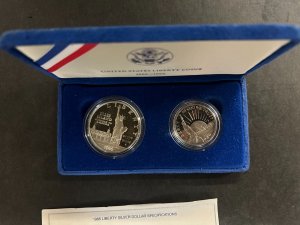 1986 US Liberty Coins: Silver Proof Dollar and Half Dollar + 1989 Half Dollar