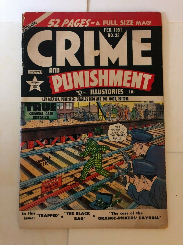 CRIME & PUNISHMENT (Lev Gleason) 35 VG (spine split,ls)  February 1951