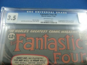 FANTASTIC FOUR 8 CGC 3.5 EARLY ISSUE PUPPET MASTER 1962