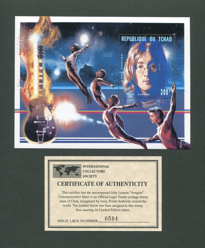 John Lennon Commemorative Imagine Stamp Sheet   1996