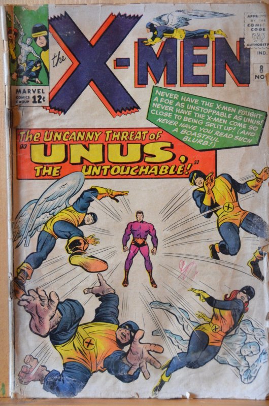 The X-Men #8 (1964) Key Issue! Unas the Untouchable!!!