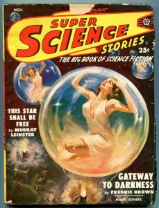 Super Science Stories November 1949- GGA cover- Fredric Brown VG-