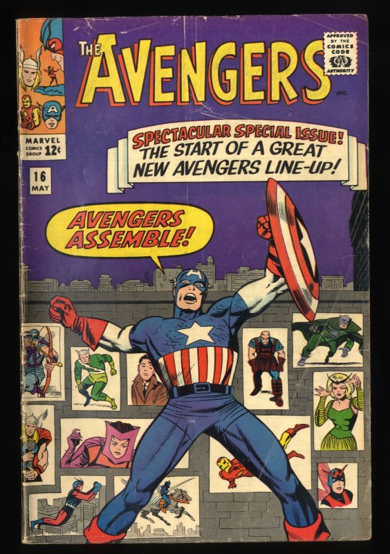 Avengers #16 VG 4.0 Hawkeye Scarlet Witch Quicksilver Join!