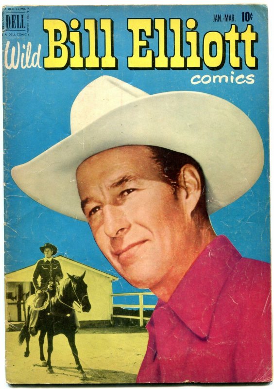 Wild Bill Elliott #8 1951- Golden Age Dell Western- Photo cover VG