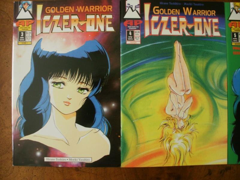 3 Antarctic Press AP Comic Book: GOLDEN WARRIOR LOZER ONE #3 #4 #5