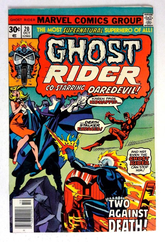 Ghost Rider #20 (1976) Daredevil Karen Page Death Stalker Marvel VF