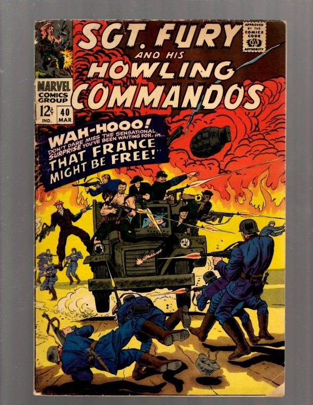 Sgt. Fury & His Howling Commandos # 40 FN- Marvel Comic Book Nick Avengers J450