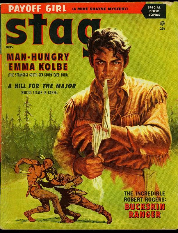 Stag Pulp Magazine December 1956- Robert Rogers- Mike Shayne- P/FR