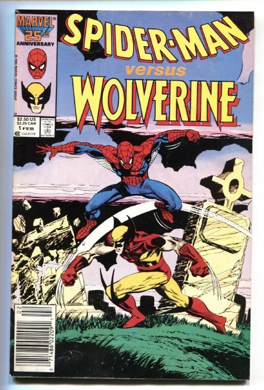 Spider-Man versus Wolverine #1 comic book 1987 Marvel Cross-over  FN