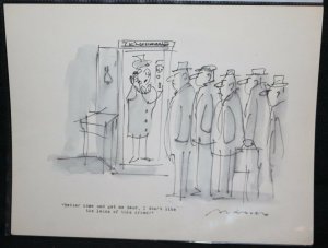 ''I don't like the looks of this crowd!'' Gag - Signed art by Jerry Marcus