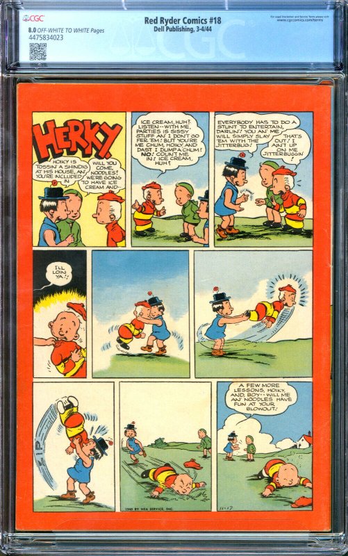 Red Ryder Comics #31 Dell Publishing 1944 CGC 8.0 Fred Harman Cover