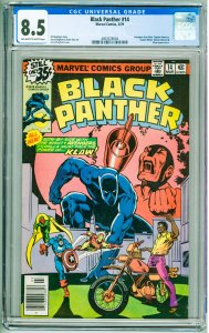 Black Panther #14 (1979) CGC 8.5! OWW Pages! sticker back of slab