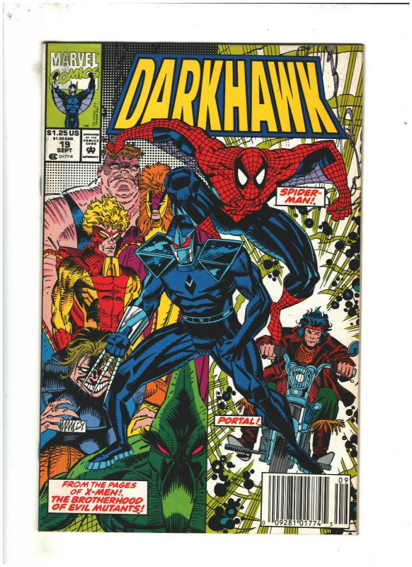 Darkhawk #19 FN/VF 7.0 Newsstand Marvel Comics 1992 Spider-man app. 