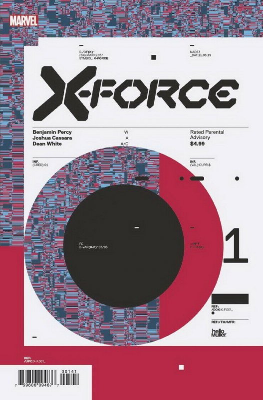 X-FORCE (2019 MARVEL) #1 VARIANT 1:10 HICKMAN DESIGN DX PRESALE-11/06