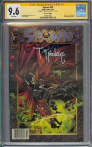 SPAWN #50 CGC 9.6 SS SIGNED TODD MCFARLANE NEWSSTAND WHITE PAGES