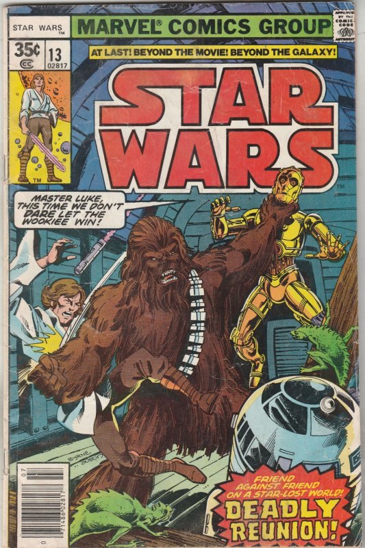 Star Wars #13 1978 Mid-grade Chewbacca gone wild standard cover key!  VG/FN Wow!