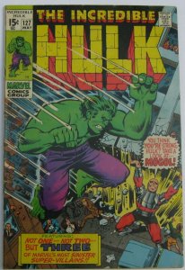 Incredible Hulk #127 (May 1970, Marvel), VG condition (4.0), 1st app. of Mogol