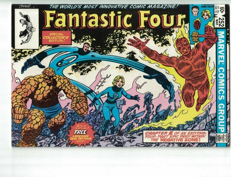 Fantastic Four (Vol. 1) #252 VF/NM with Lakeside Tattooz samples - Marvel 1983